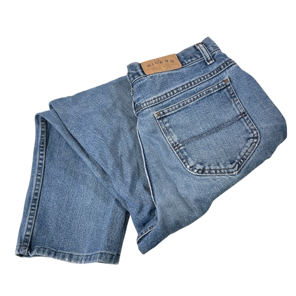 Riders 14 Medium Blue Straight Leg High Rise Denim Jeans Western Mom Core